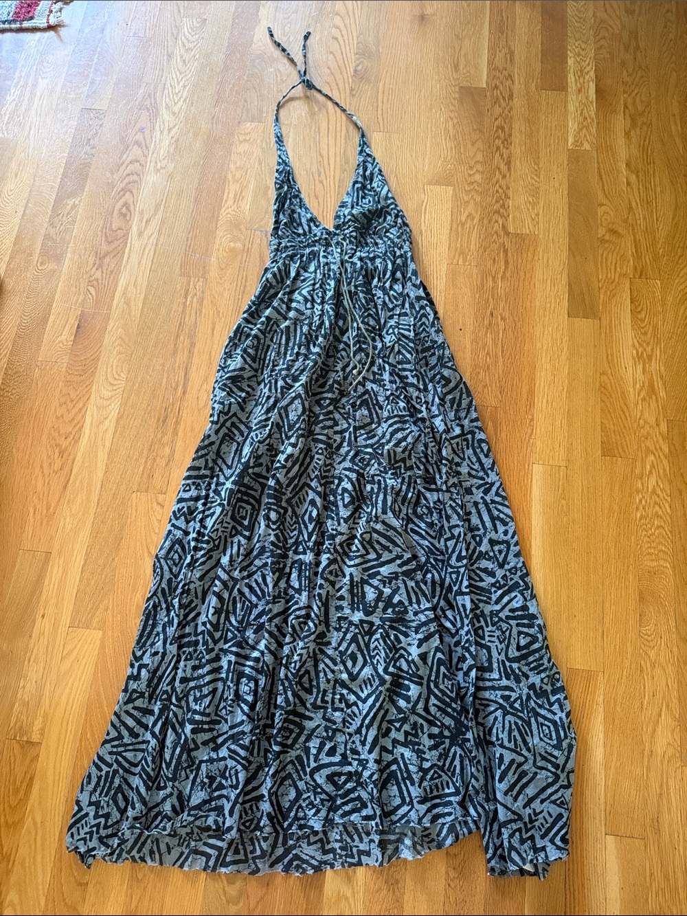 Billabong Black Geometric Halter Maxi Dress